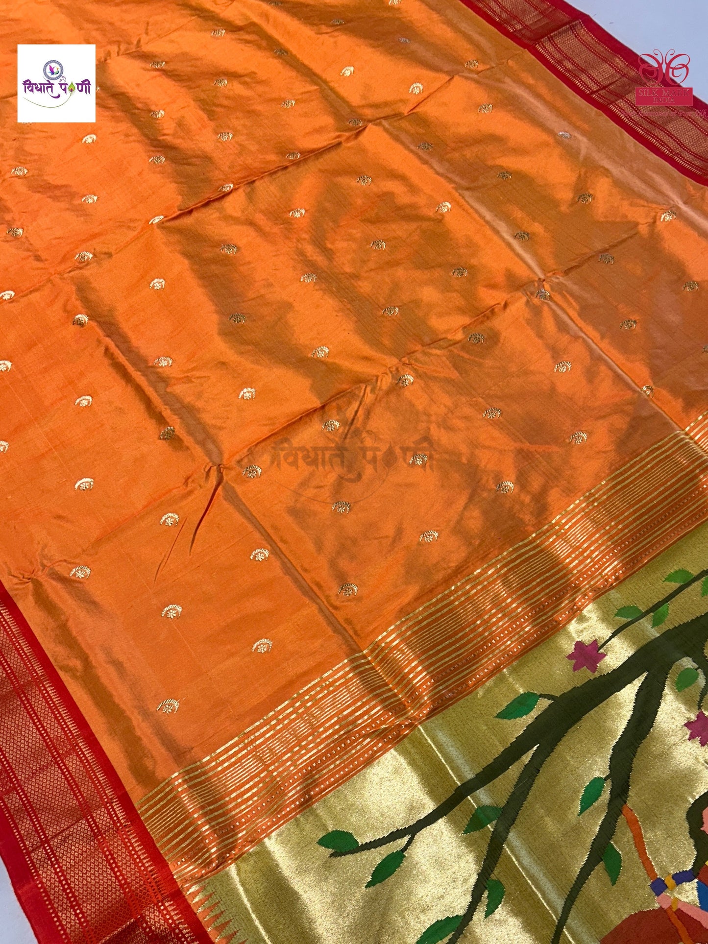 Handloom Pure Silk Chandrakor Butta Paithani Saree