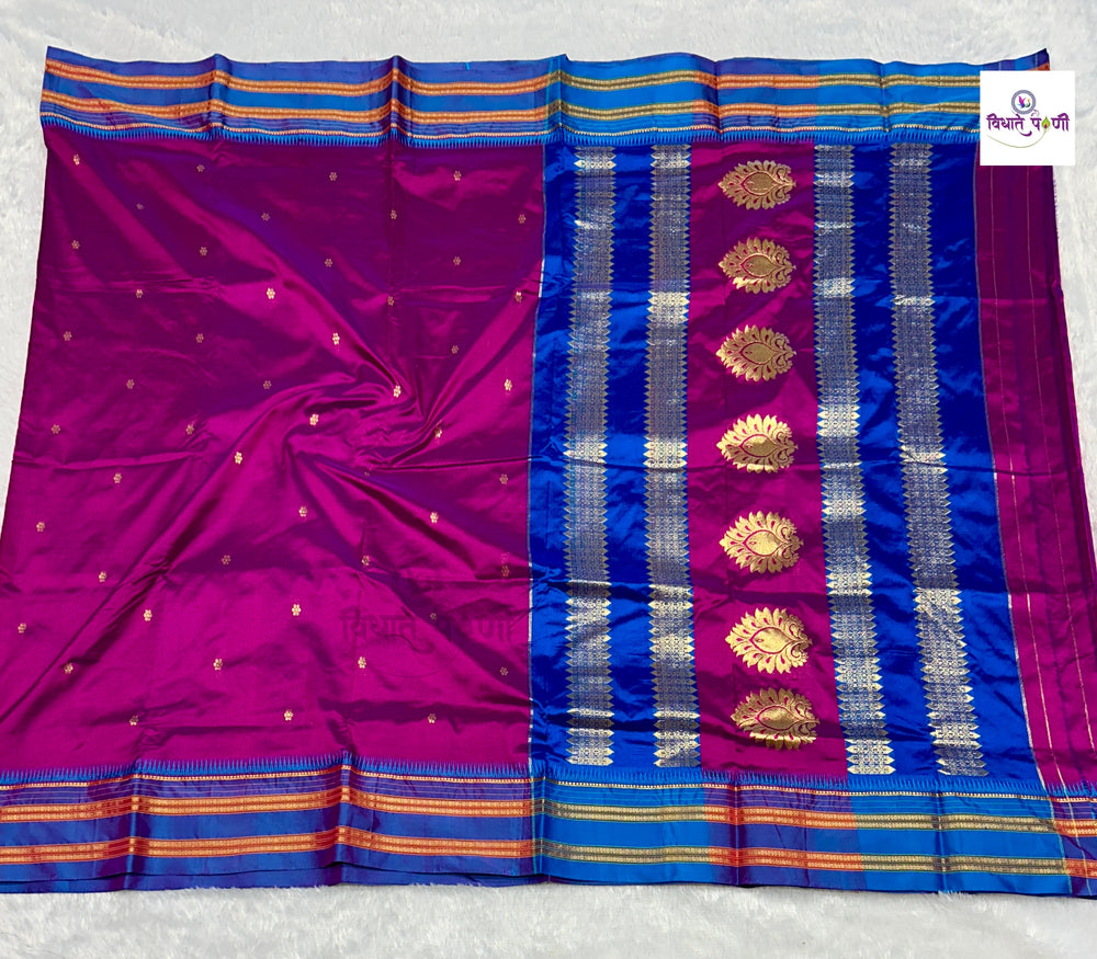 Narayanpeth Single Ply Pure Silk Saree - Magenta