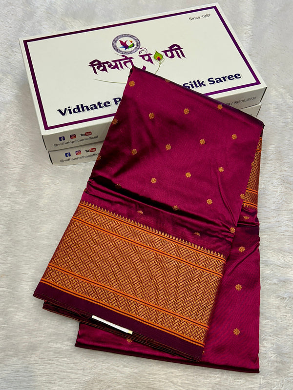 Kalanjali Soft Silk Paithani Saree - Wine