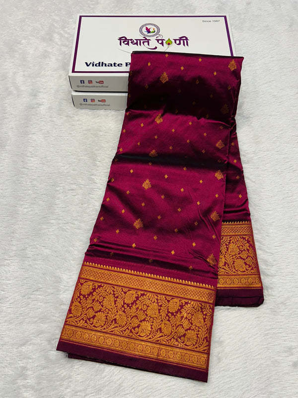 Kalanjali Soft Silk Paithani Saree - Wine