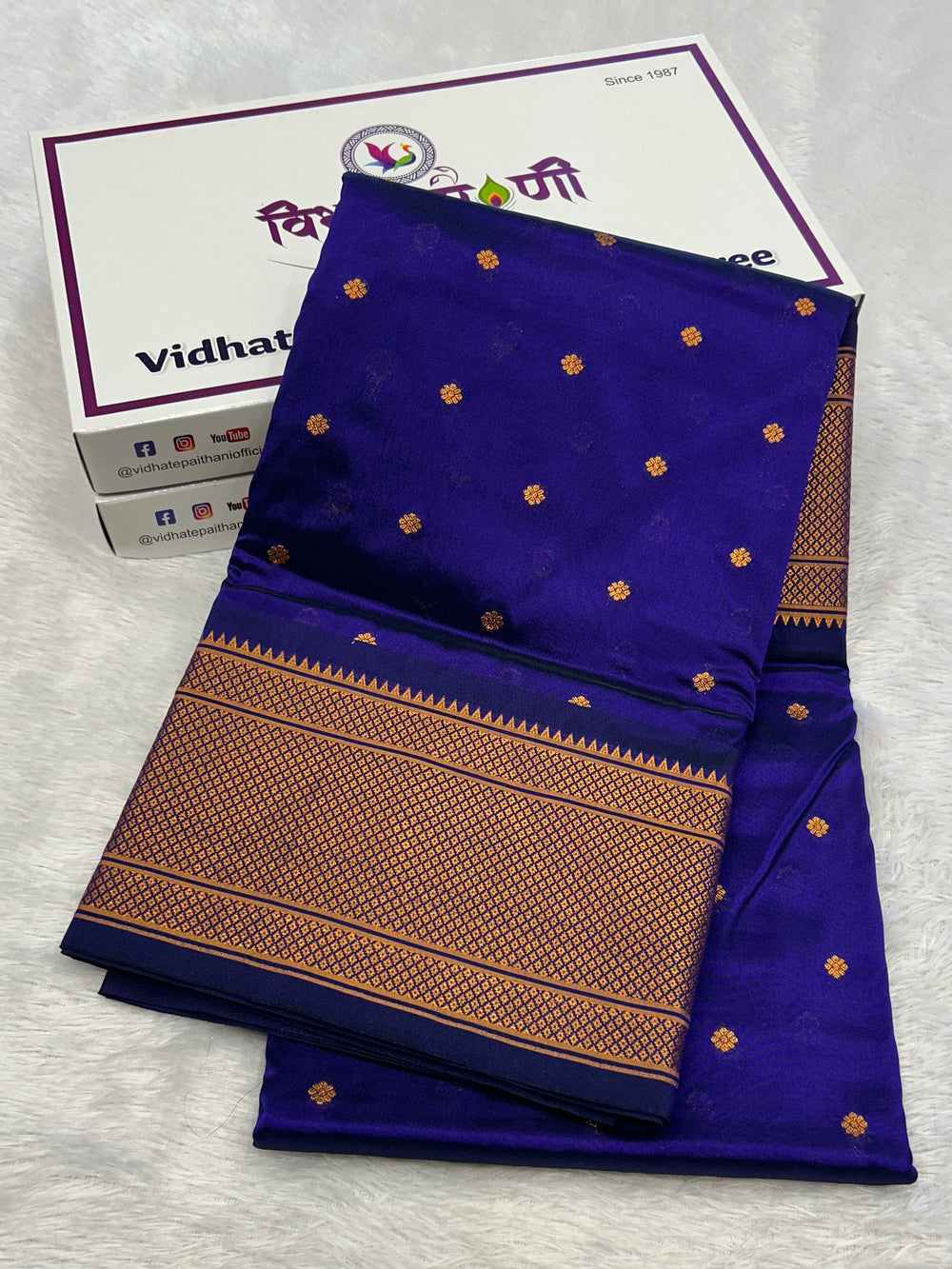 Kalanjali Soft Silk Paithani Saree - Blue