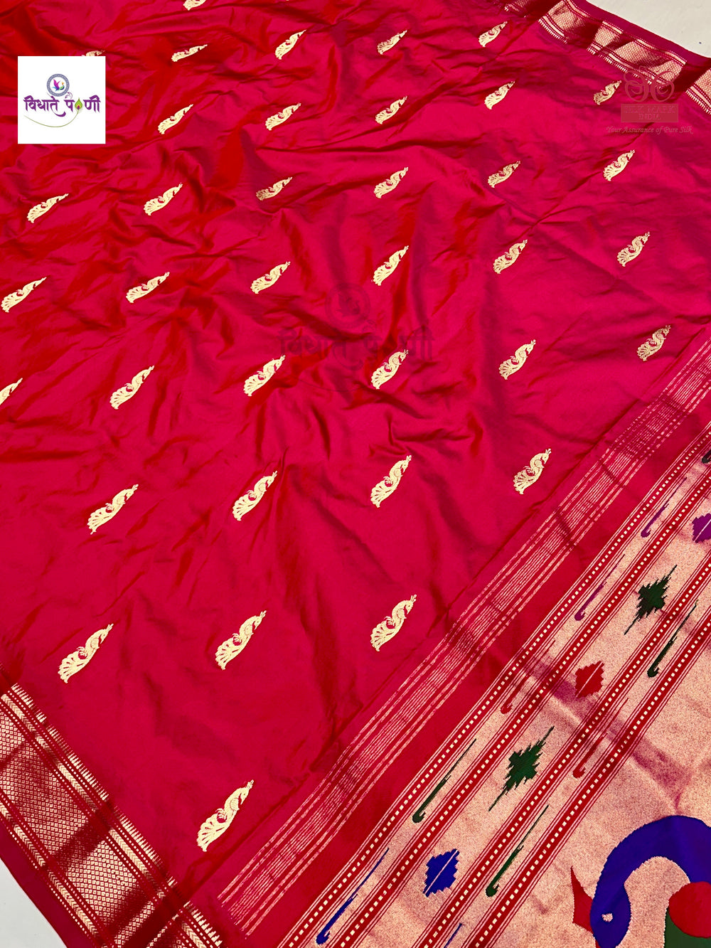 Handloom Pure Silk Paithani Saree - Designer Pallu - 17