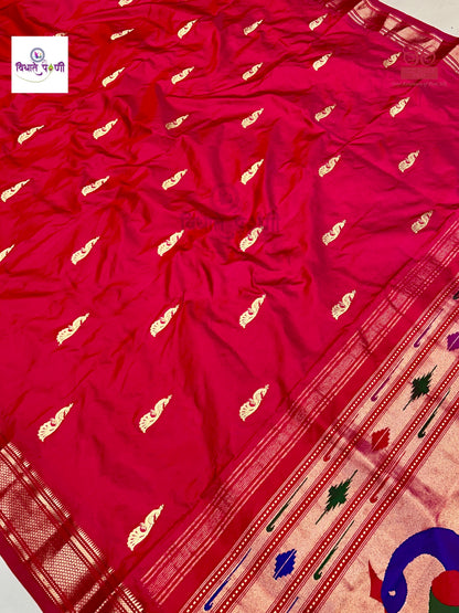 Handloom Pure Silk Paithani Saree- Designer Pallu