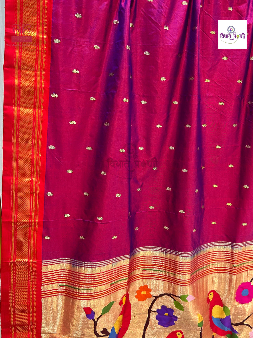 Designer Pallu Paithani Saree - American Parrot