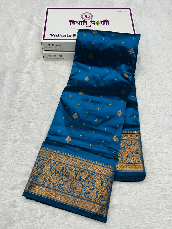 Kalanjali Soft Silk Paithani Saree - Sulphate Blue