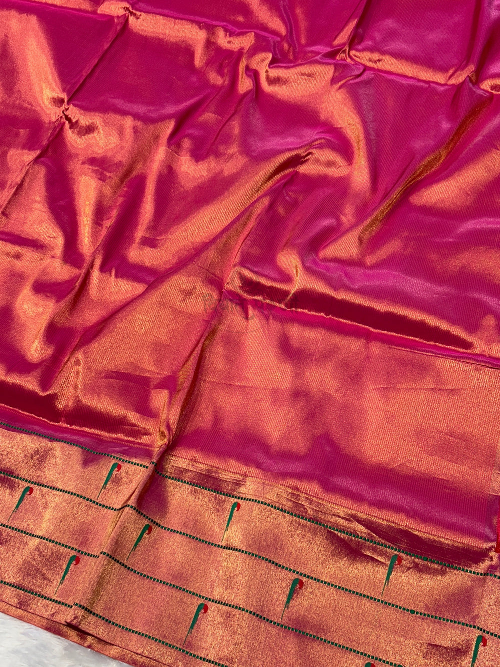 Powerloom Pure Silk Munia Paithani Saree – Stripes