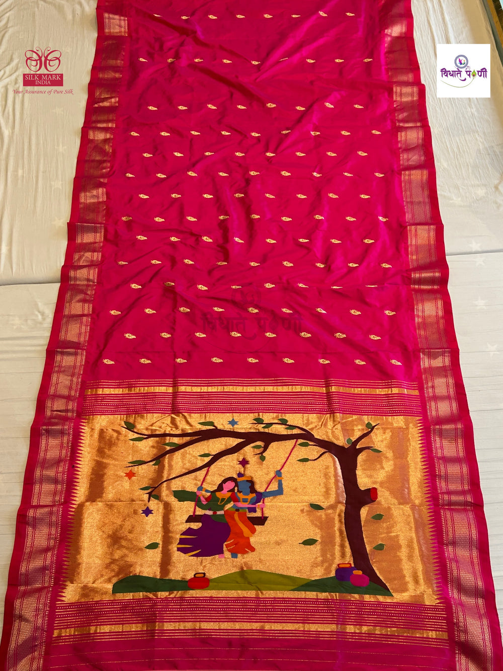 Designer Pallu Paithani Saree - Radha Krishna