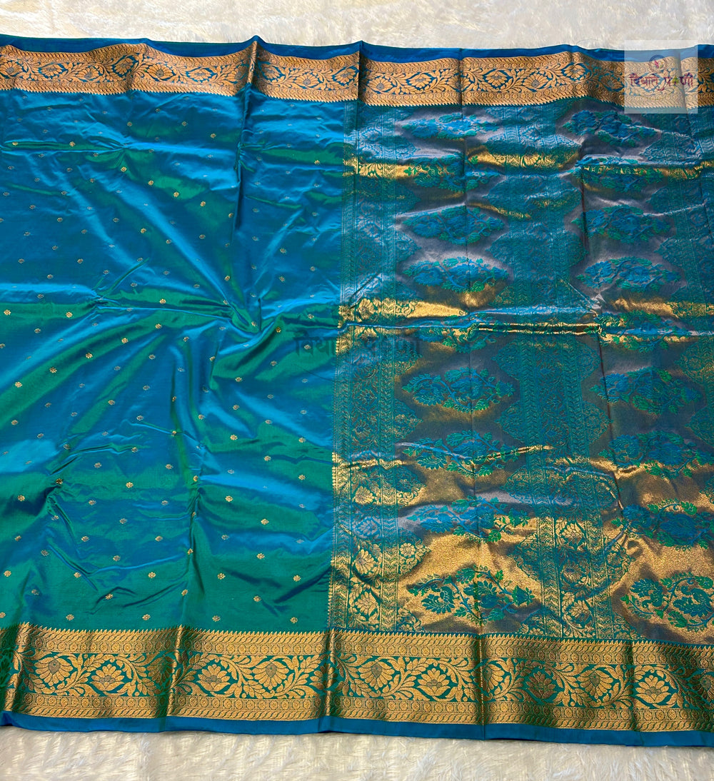 Kanjivaram Soft Silk Saree - Sea Green
