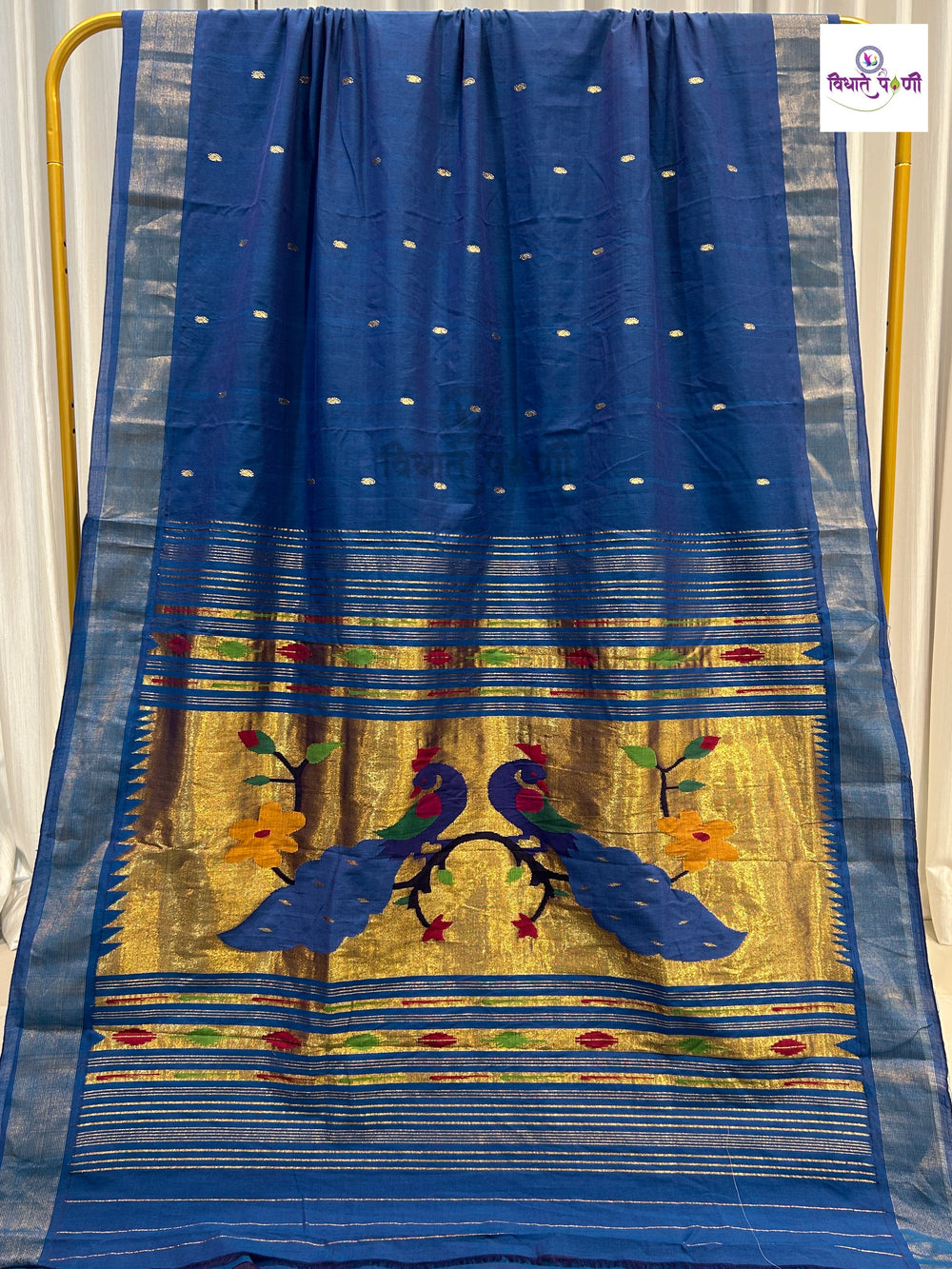 Handloom Pure Cotton Paithani Saree- Elagant Peacock
