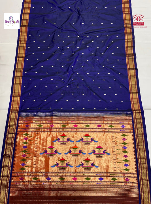 Handloom Pure Silk Double Pallu Paithani Saree