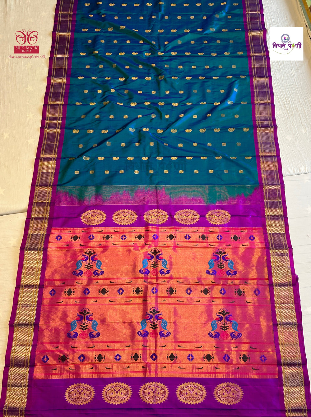 Handloom Pure Silk Maharani Paithani Saree- Morpankhi