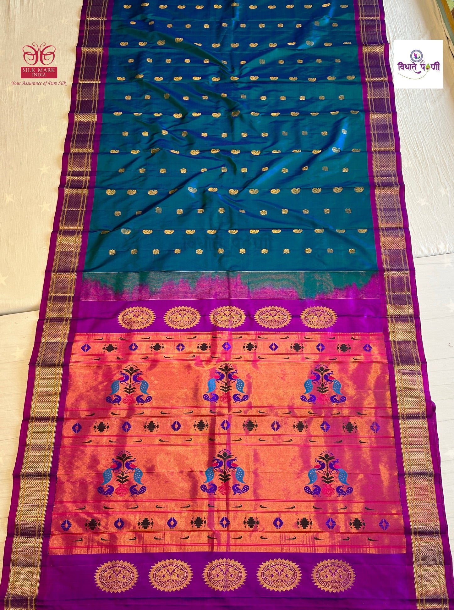 Handloom Pure Silk Maharani Paithani Saree- Morpankhi