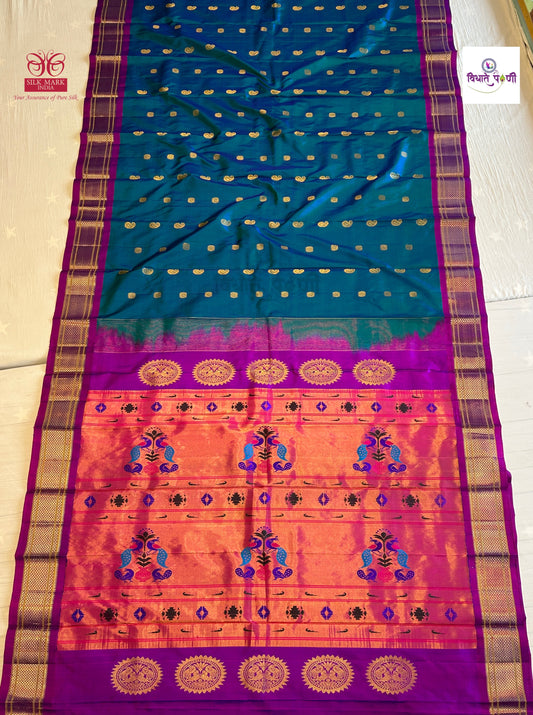 Handloom Pure Silk Maharani Paithani Saree- Morpankhi