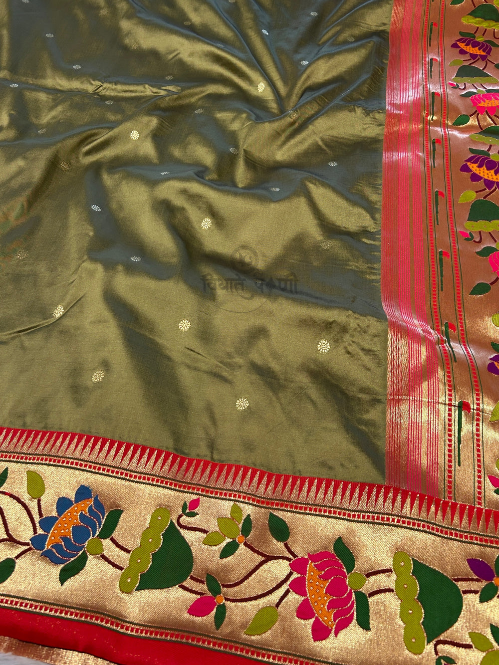 Lotus Border Soft Silk Paithani Sarees