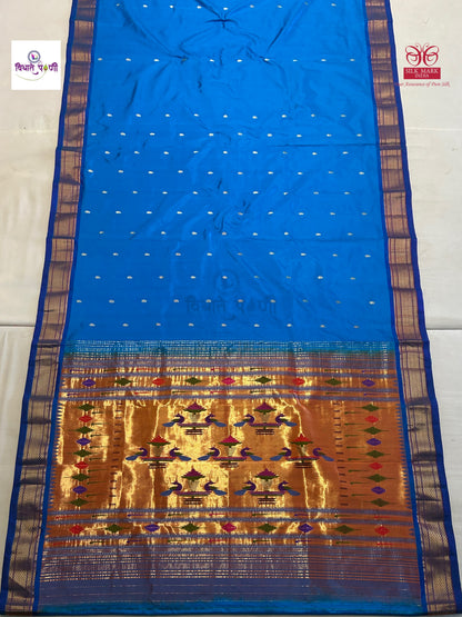 Handloom Pure Silk Double Pallu Paithani Saree