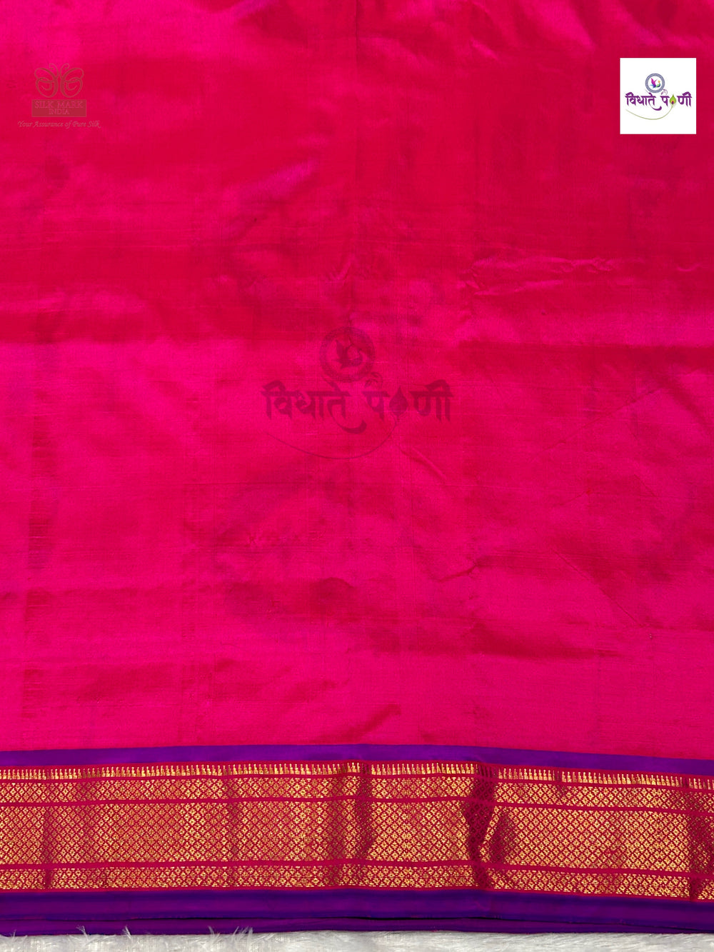 Vintage Handloom Pure Silk Asawali Paithani Saree - Pink