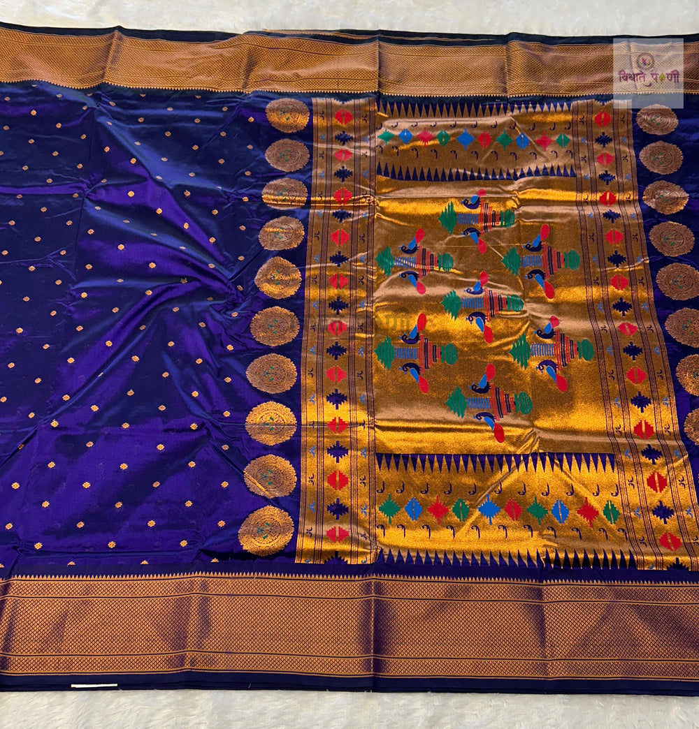Kalanjali Soft Silk Paithani Saree - Blue