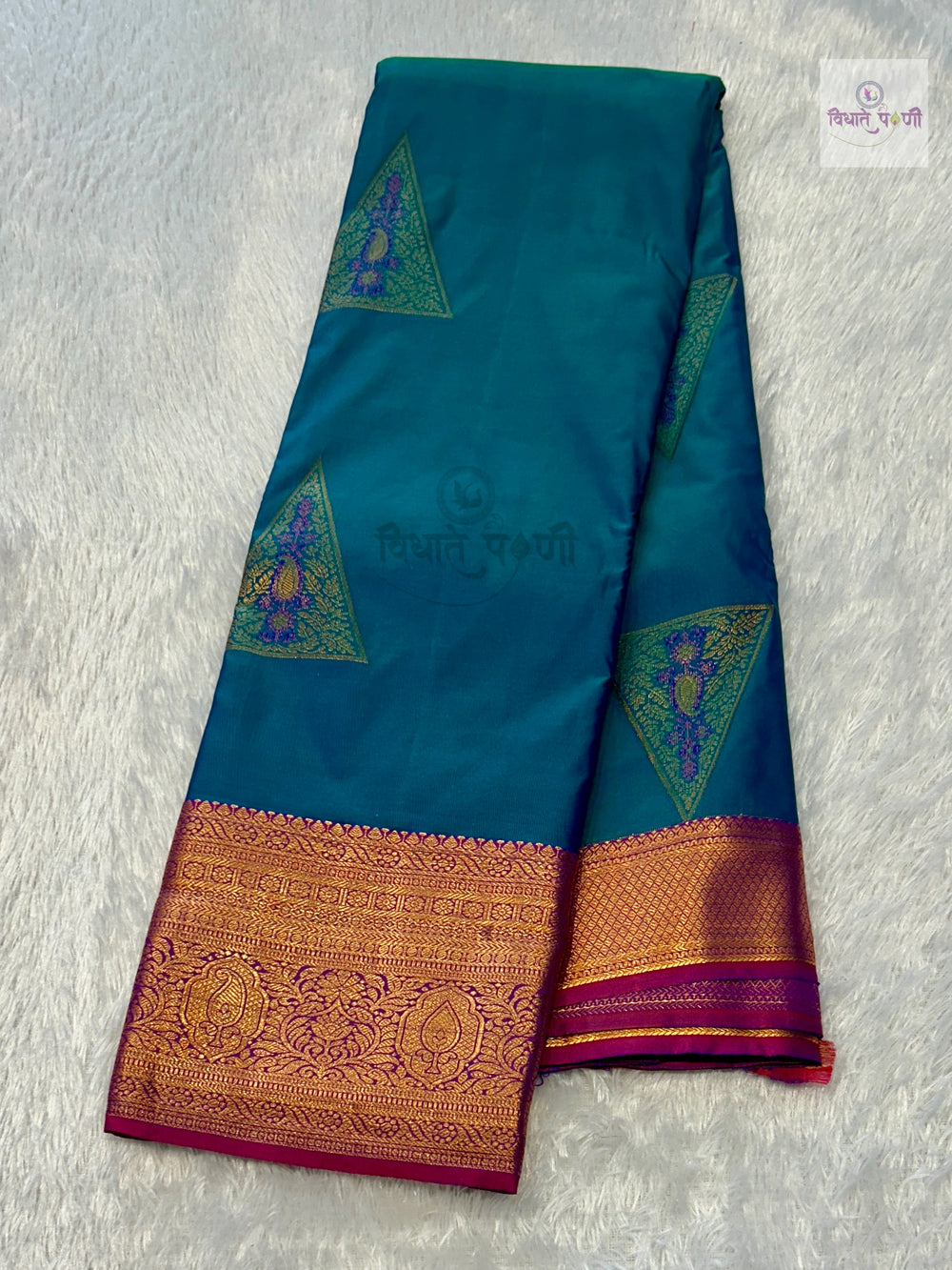 Gadhwal Semi Silk Saree — the full saree — Vidhate Paithani