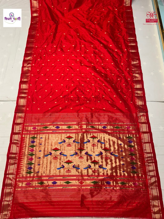 Handloom Pure Silk Double Pallu Paithani Saree