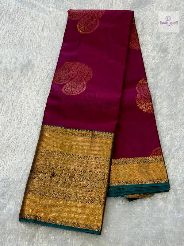 Gadhwal Semi Silk Saree — the full saree — Vidhate Paithani