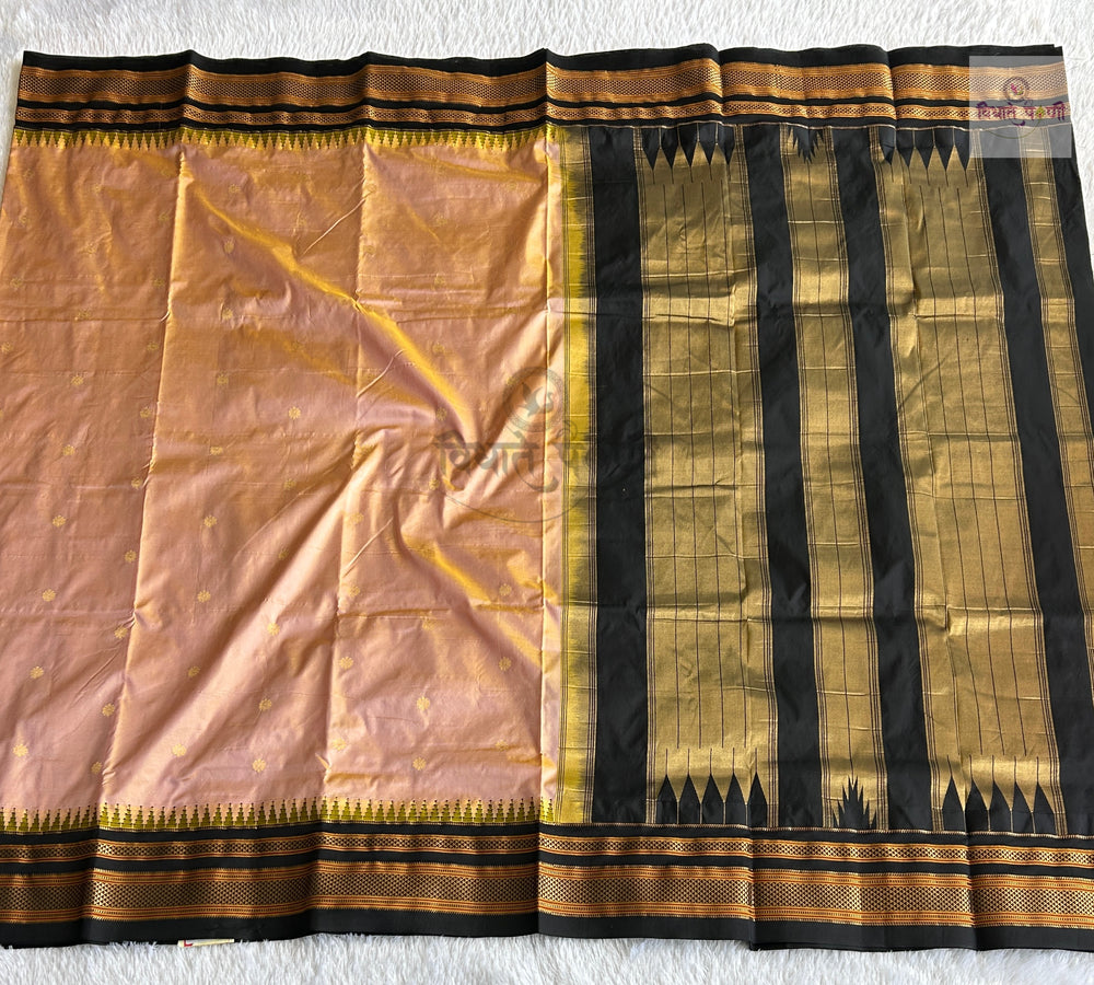 Traditional Pure Silk Irkal Butta Sarees - Two Tone Beige