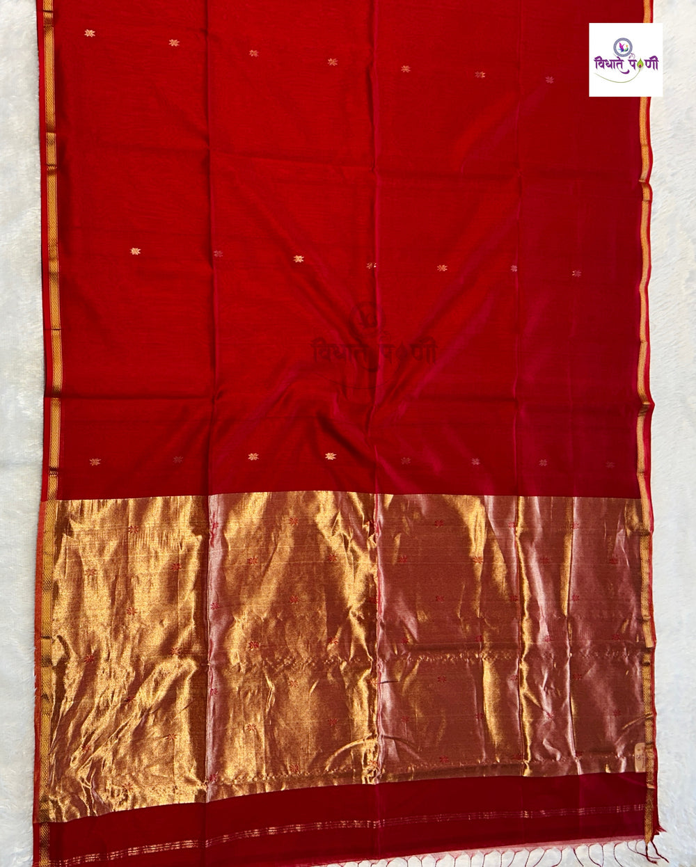 Handloom Pure Silk by Cotton Maheshwari Sarees- Stripes
