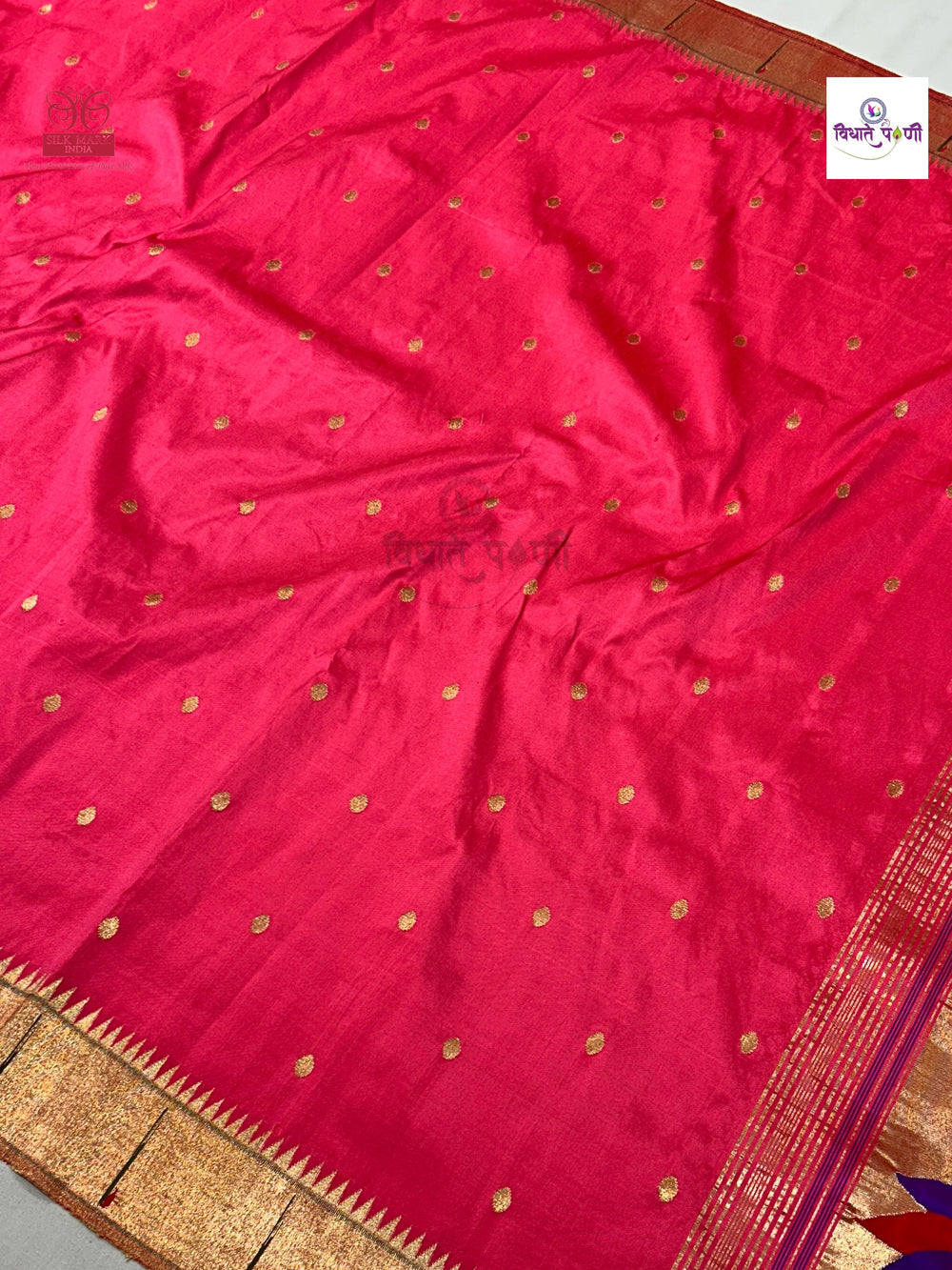 Exclusive Handloom Pure Silk Single Munia Paithani Saree- Aboli