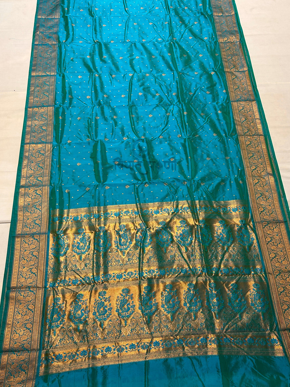 Kalanjali Soft Silk Paithani Saree - Turquoise
