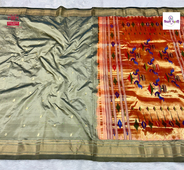Handloom Pure Silk Double Pallu Paithani Saree