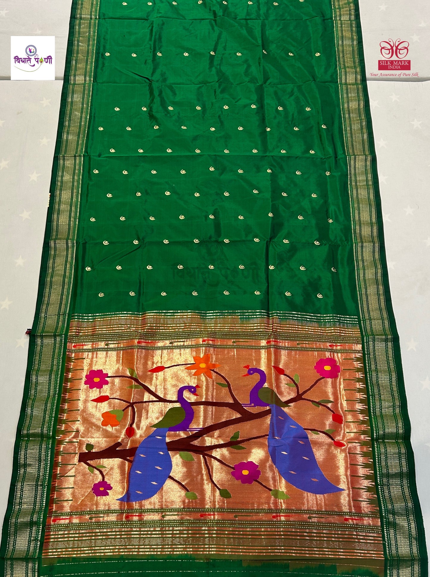 Handloom Pure Silk Chandrakor Butta Paithani Saree