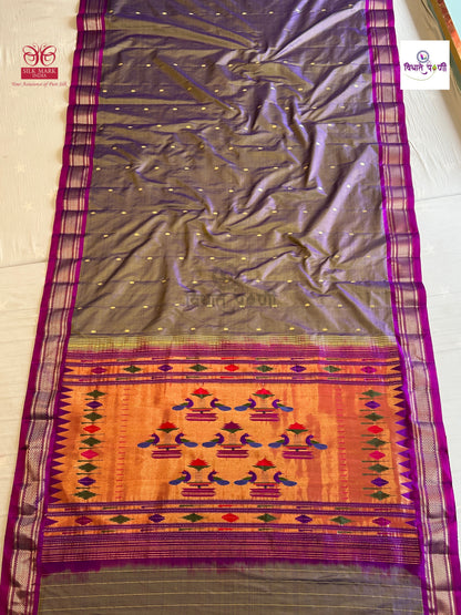 Handloom Pure Silk Double Pallu Paithani Saree