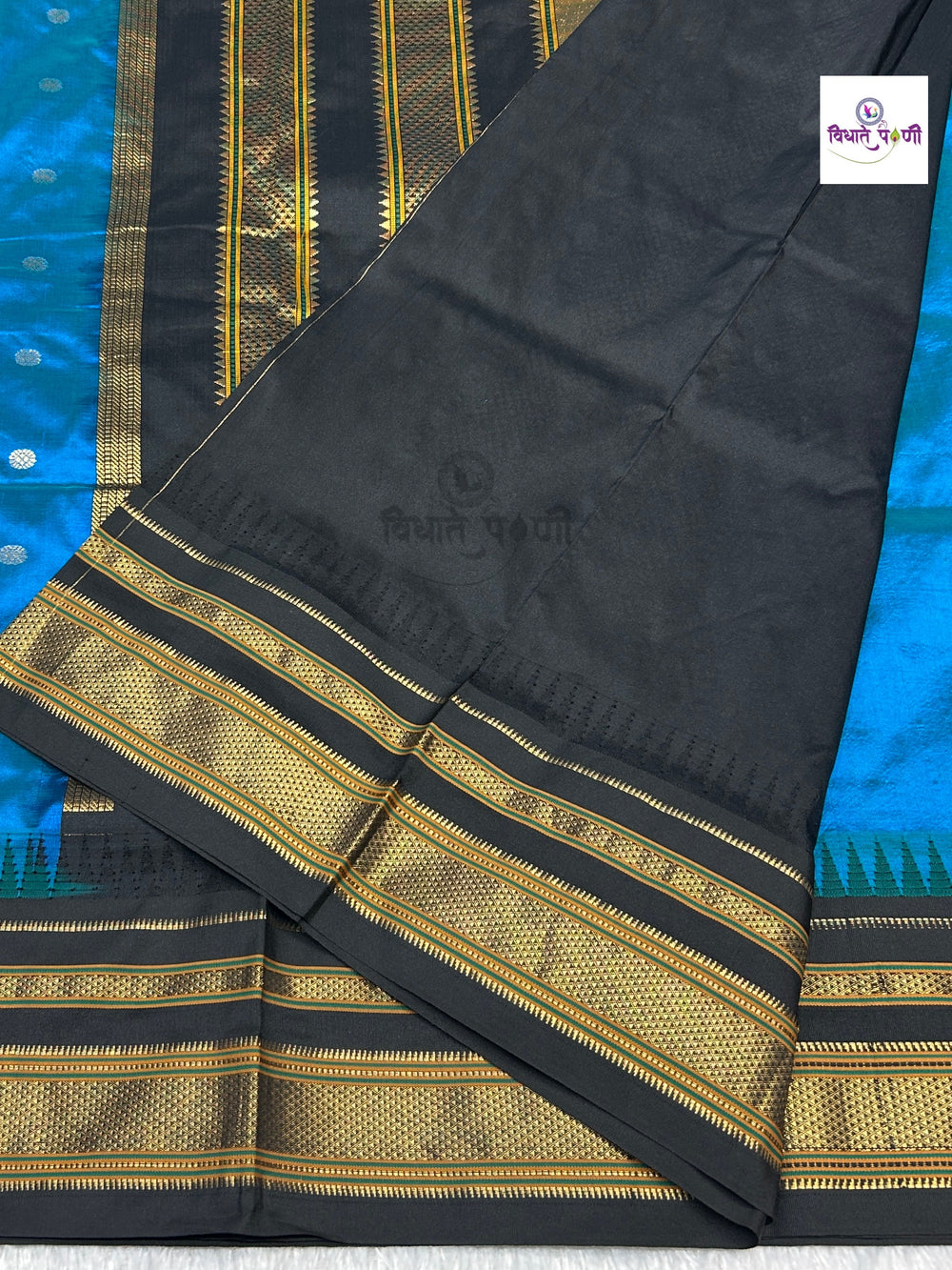 Traditional Pure Silk Irkal Butta Sarees - Teal Blue