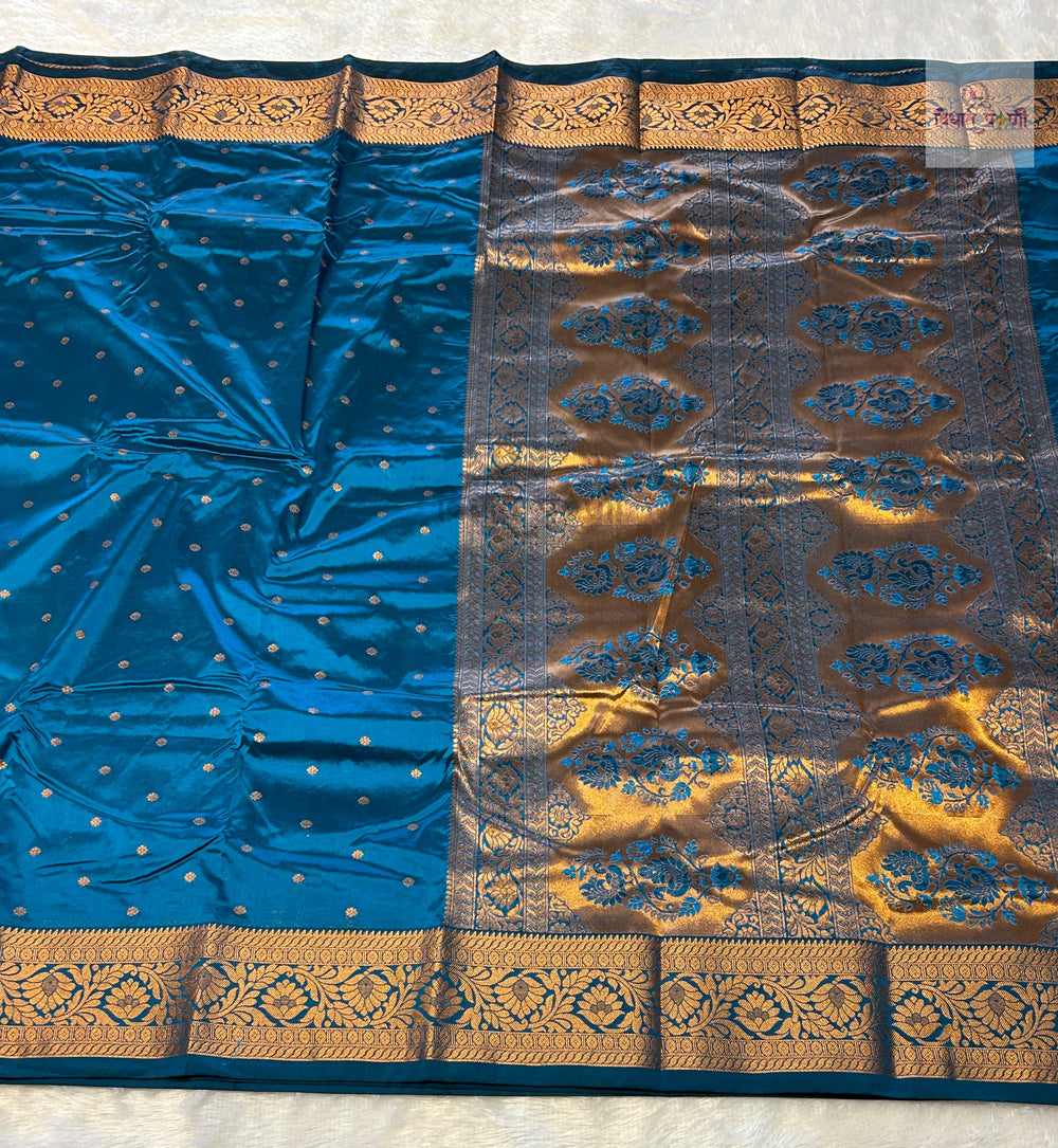 Kanjivaram Soft Silk Saree - Sulphate Blue
