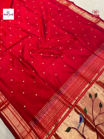 Handloom Pure Silk Paithani Saree- Designer Pallu