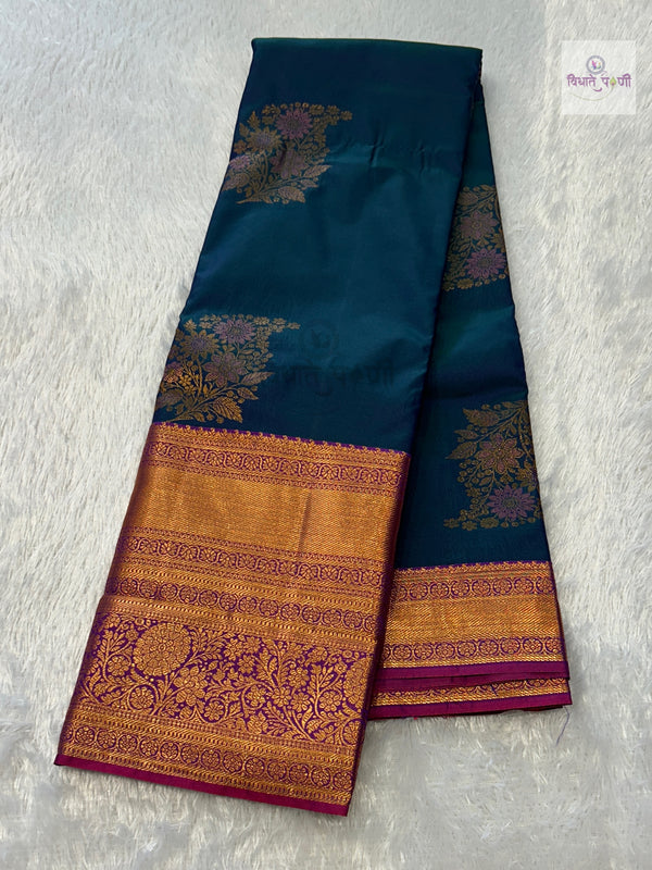 Gadhwal Semi Silk Saree — the full saree — Vidhate Paithani