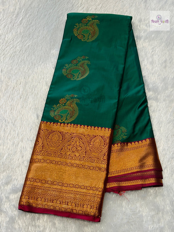 Gadhwal Semi Silk Saree — the full saree — Vidhate Paithani