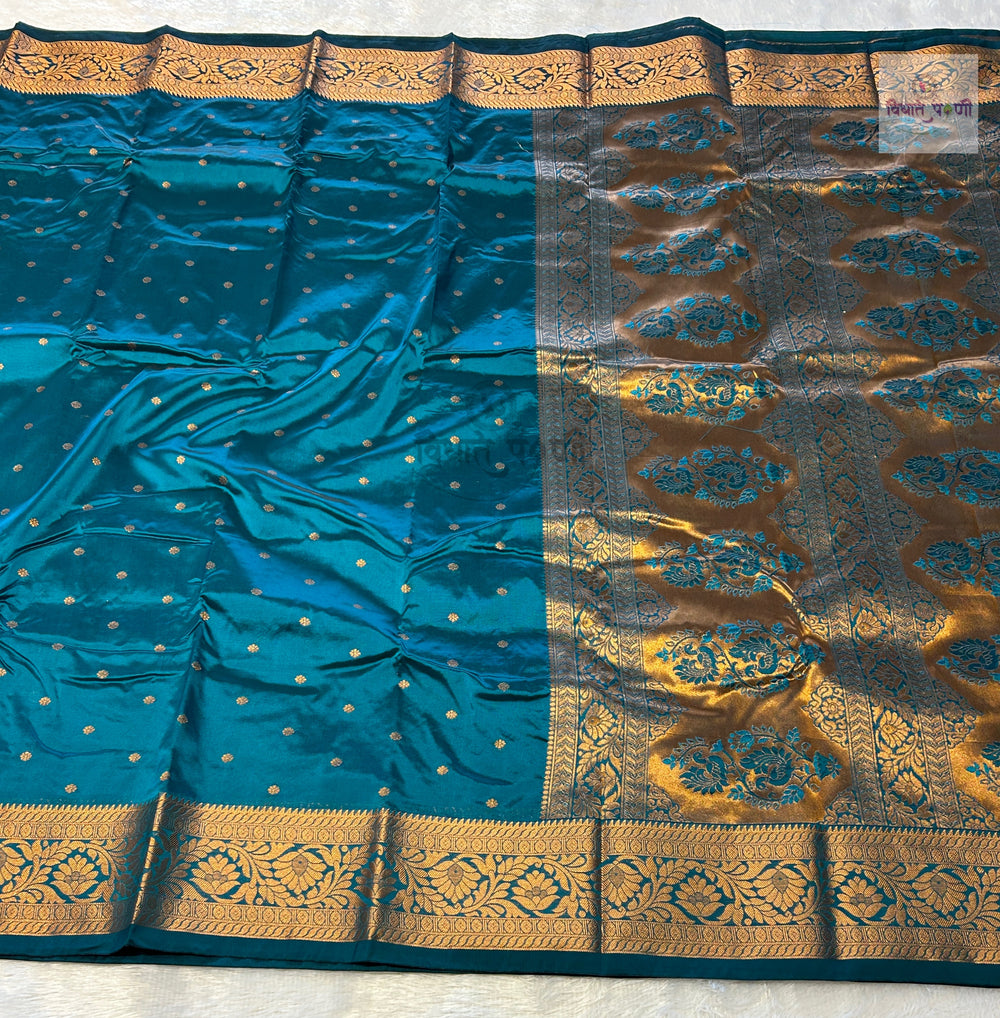 Kanjivaram Soft Silk Saree - Deep Sulphate