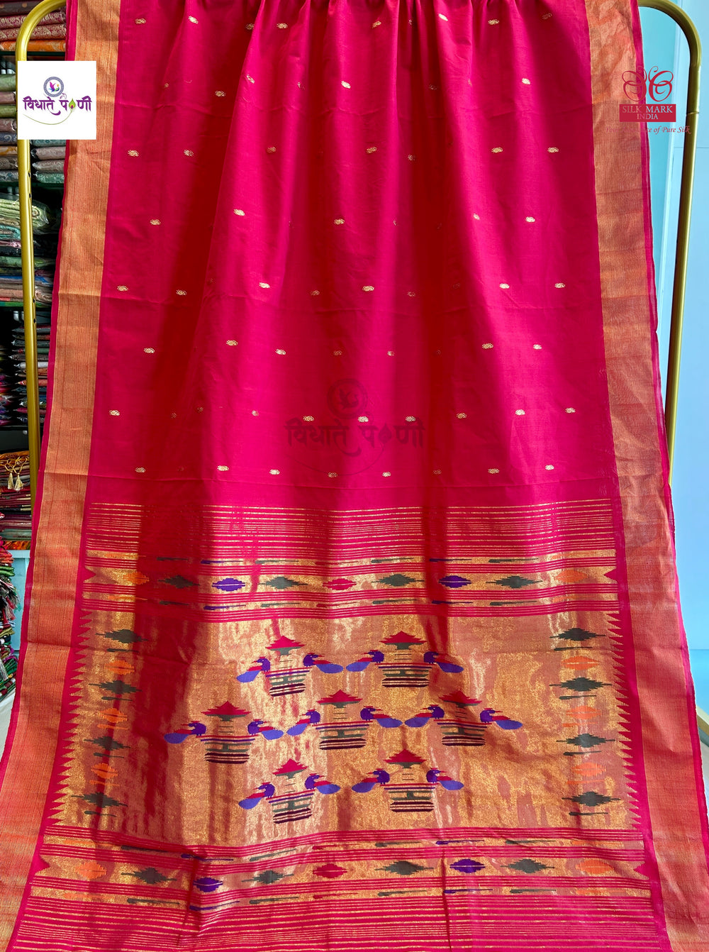 Handloom Pure Cotton Paithani Saree- Double Pallu