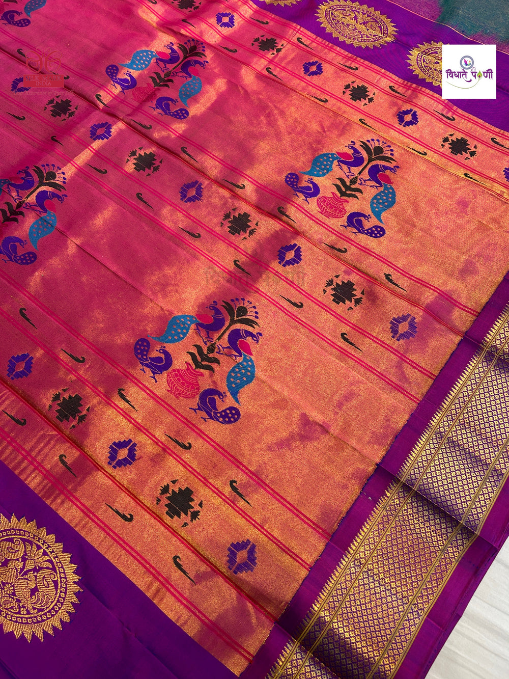 Handloom Pure Silk Maharani Paithani Saree- Morpankhi