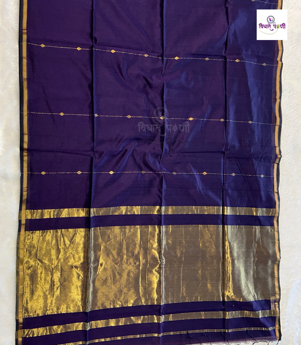 Handloom Pure Silk by Cotton Maheshwari Sarees- Stripes