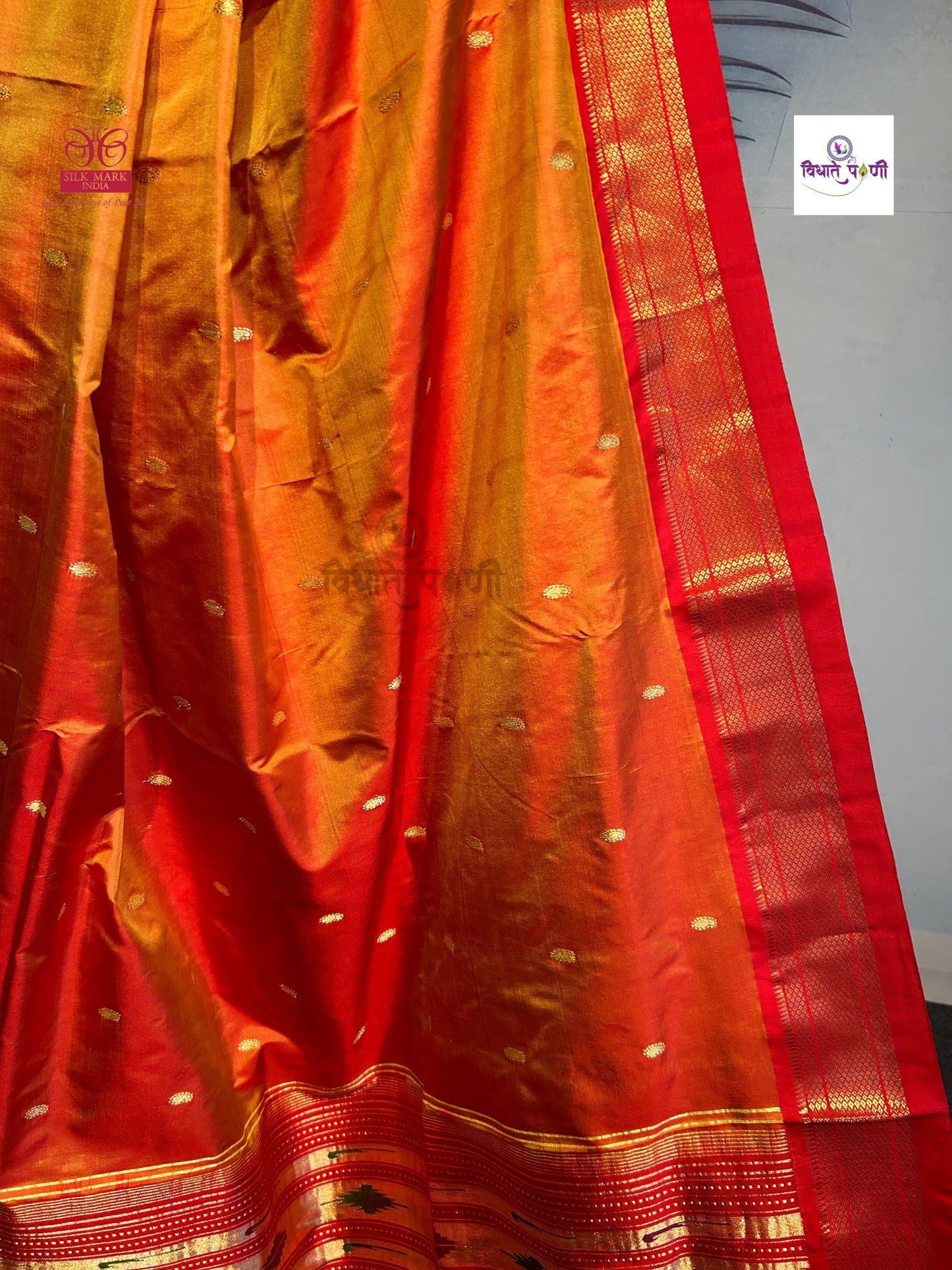 Handloom Pure Silk Double Pallu Paithani Saree