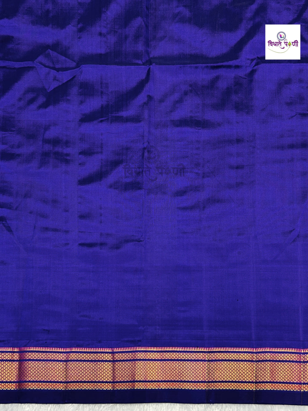 Handloom Pure Silk Double Pallu Paithani Saree - Black By Purple