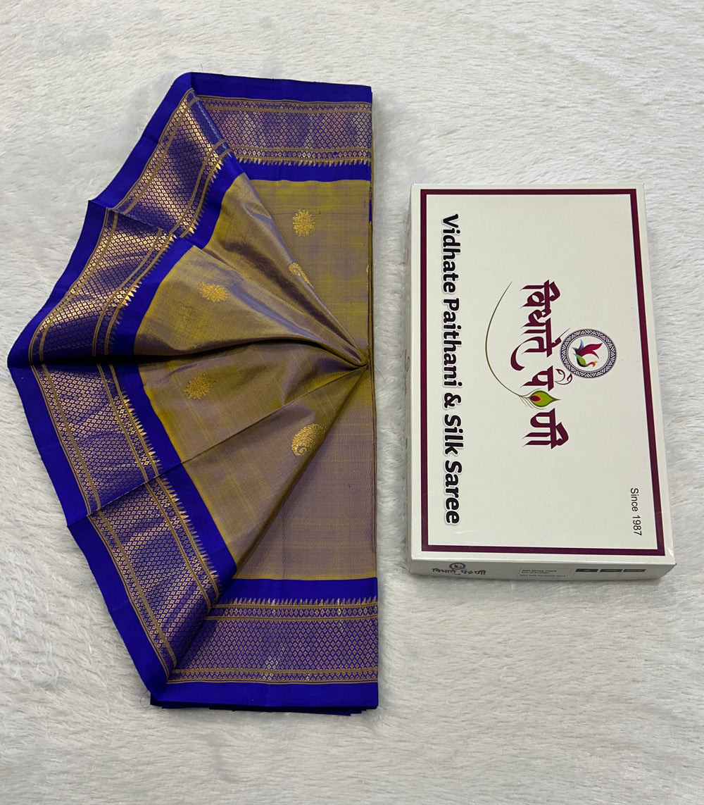 Handloom Pure Silk Maharani Paithani Saree- Dhupchav