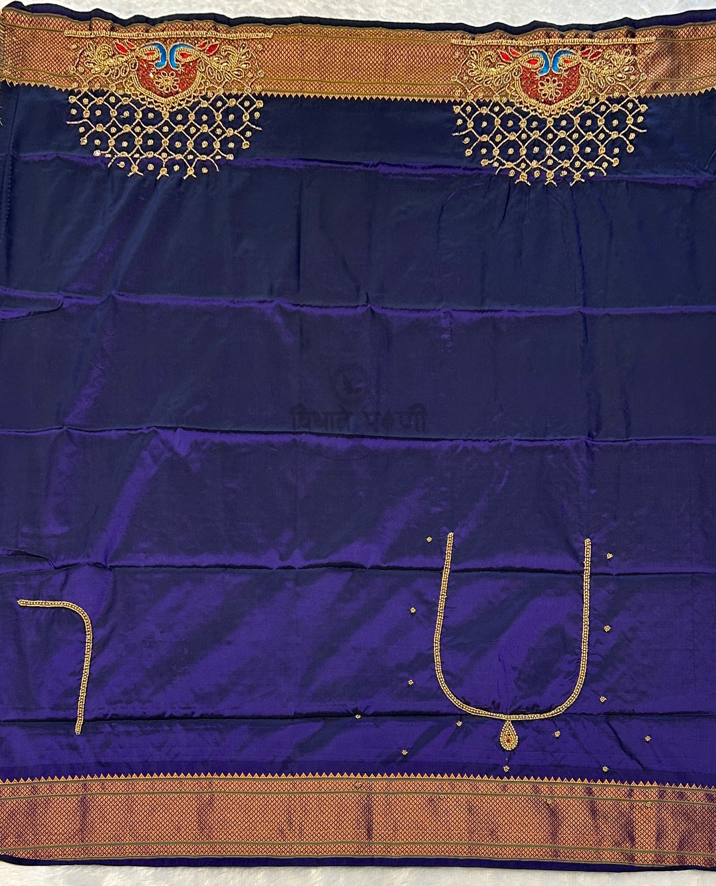 Kalanjali Semi Paithani Saree- Designer Work Blouse