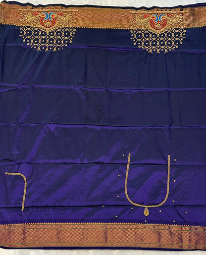 Kalanjali Semi Paithani Saree- Designer Work Blouse