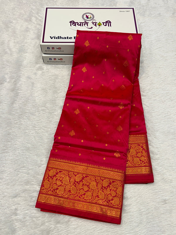 Kalanjali Soft Silk Paithani Saree - Hot Pink