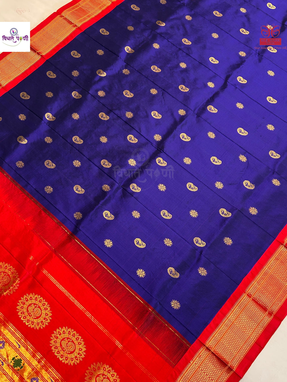 Handloom Pure Silk Maharani Paithani Saree- Blue