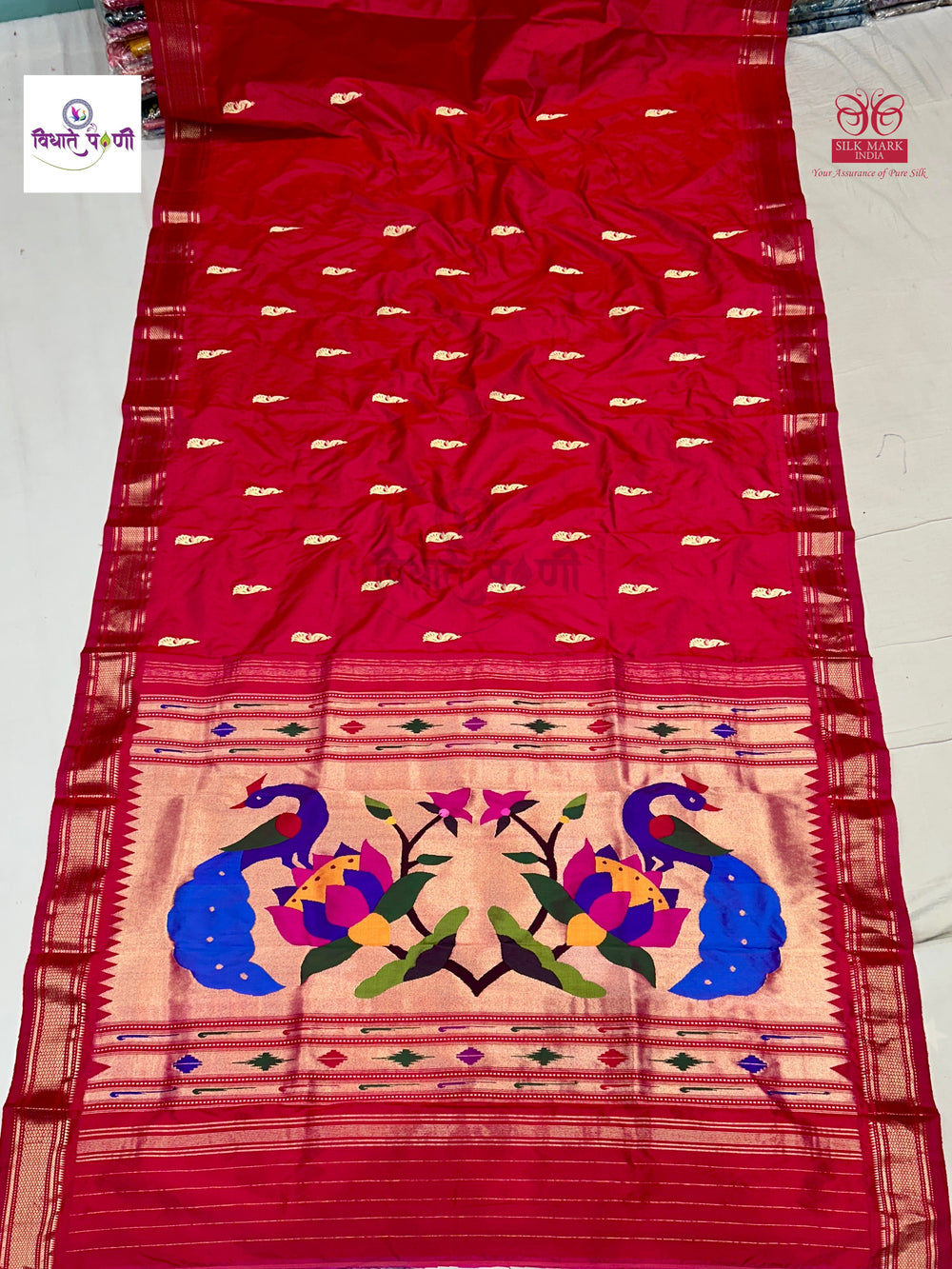Handloom Pure Silk Paithani Saree - Designer Pallu - 17