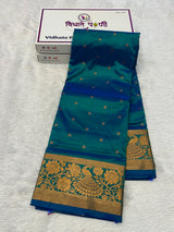Kalanjali Soft Silk Paithani Saree - Sea Green