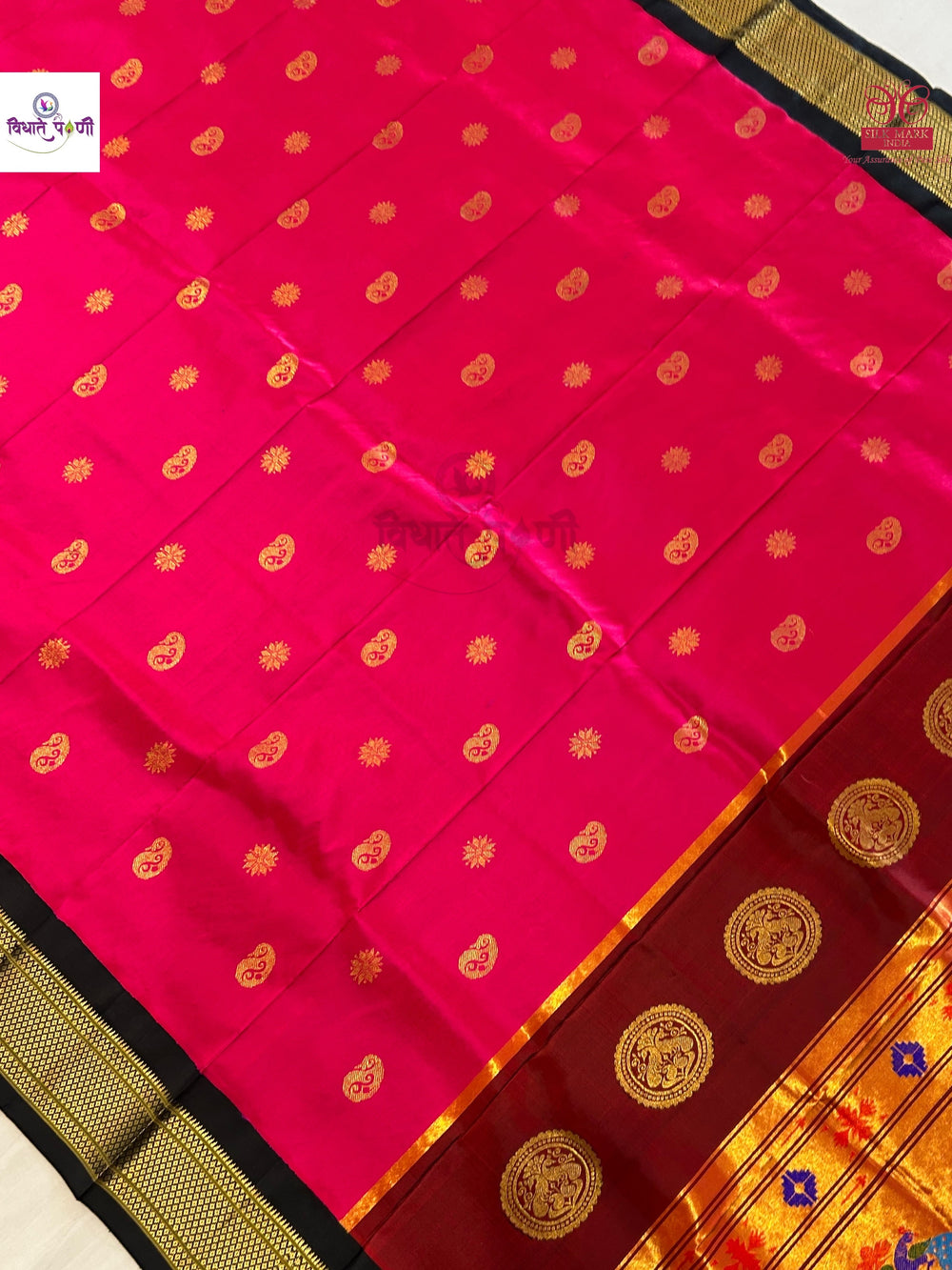 Handloom Pure Silk Maharani Paithani Saree- Rani